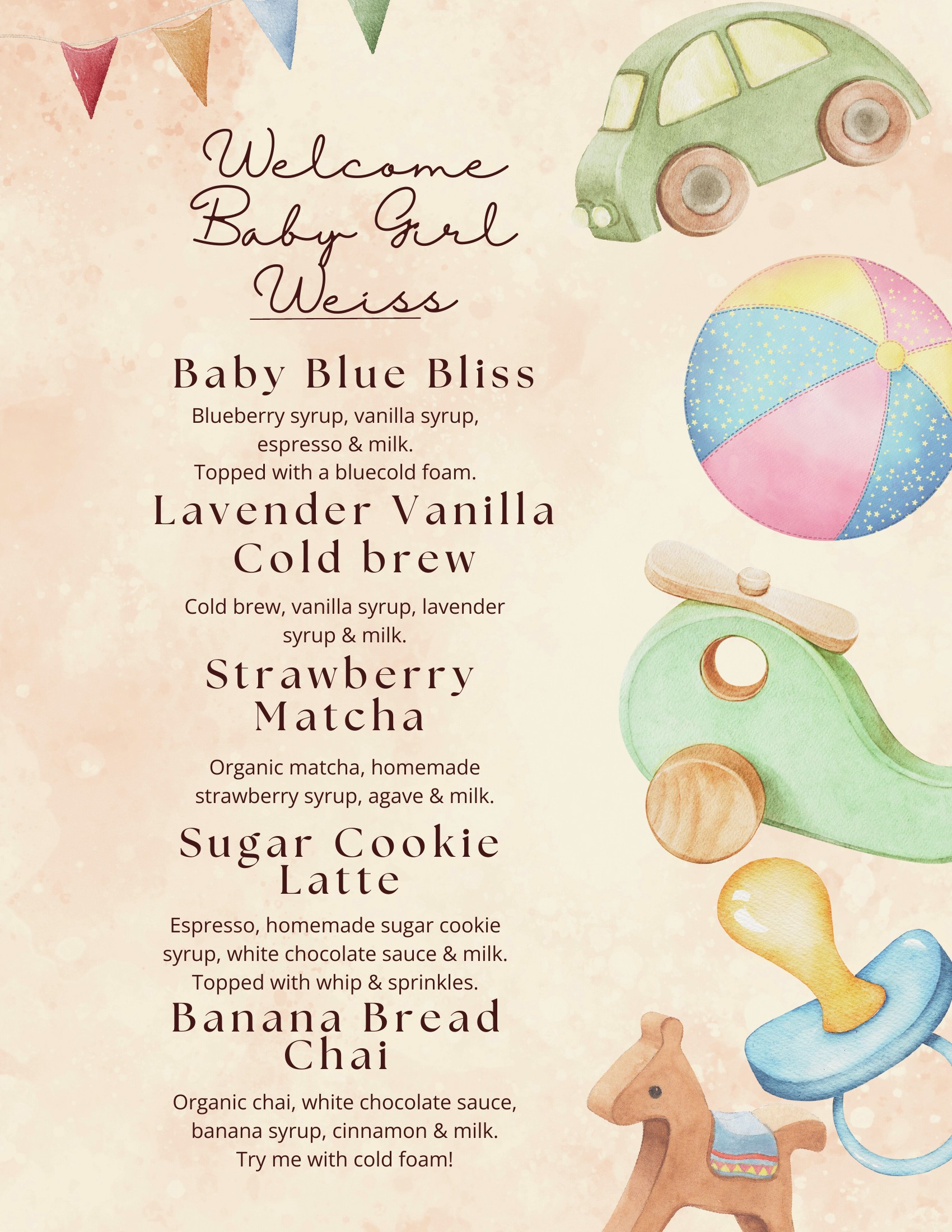 Nicki Cohen Menu